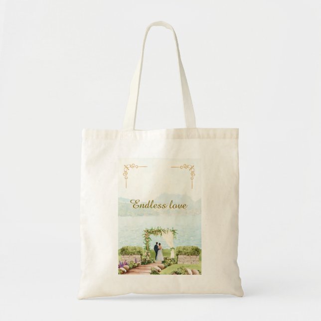 Sac à main élégant pour mariage avec aquarelle bot (Devant)