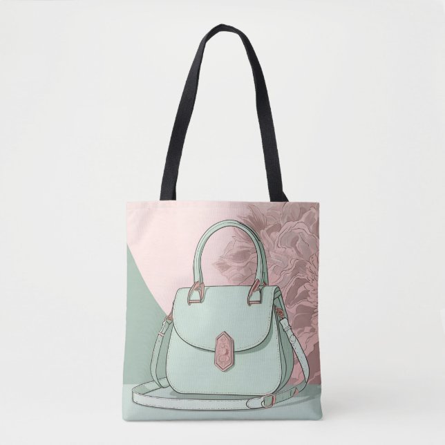 Sac à main élégant vert menthe rose or métallisé (Devant)