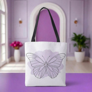 Sac à main en aquarelle papillon lavande minimalis