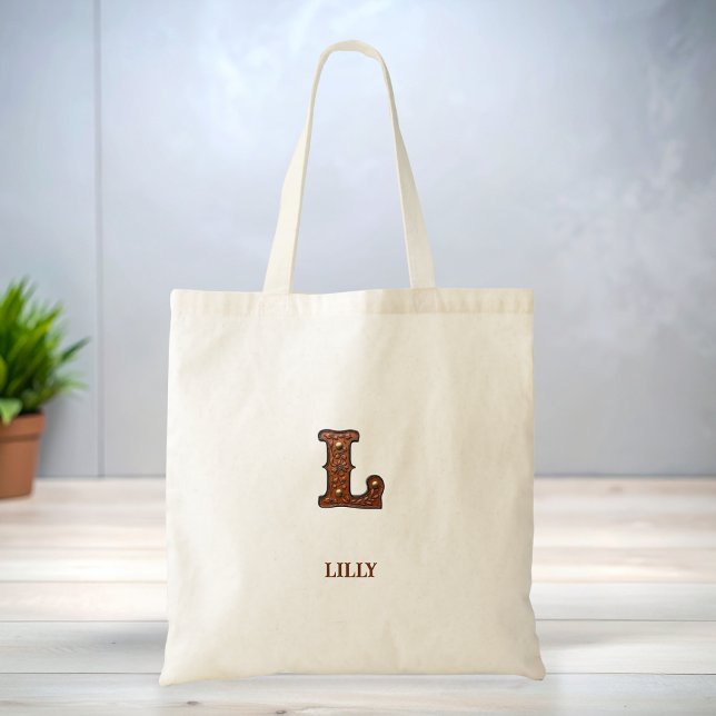 Sac à main en cuir western avec monogramme initial (Créateur téléchargé)