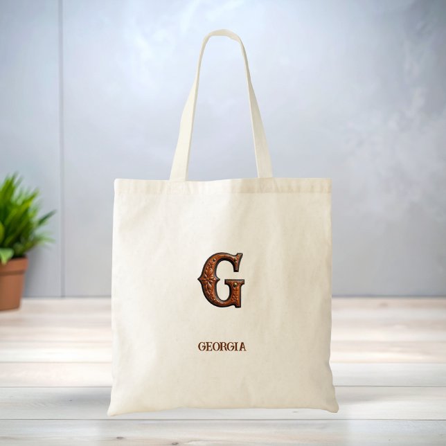 Sac à main en cuir western avec monogramme initial (Créateur téléchargé)