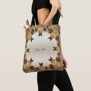Sac à main en fleurs dorées et pierre précieuse ro