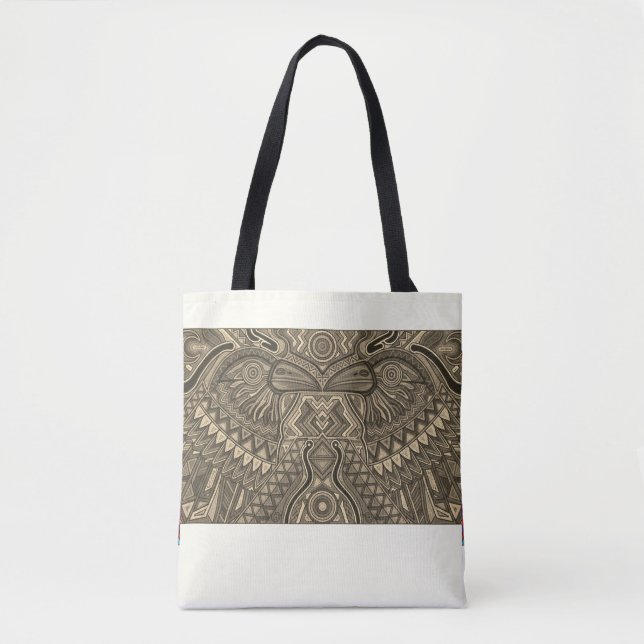 Sac à main en forme de tote avec art d'aigle triba (Devant)