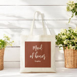 Sac à main en terre cuite marron de demoiselle d'h<br><div class="desc">Sac fourre-tout en terre cuite marron et blanc de demoiselle d'honneur pour mariage,  cortège de mariée,  douche de mariée,  enterrement de vie de jeune fille. Découvrez d'autres produits avec ce design dans la collection ci-dessous.</div>