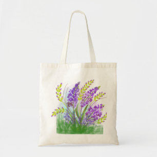 Sac à main en toile aquarelle Fleurs de Lavande