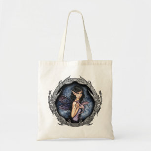 Sac à main en toile Art Amethyst Dragon Fairy