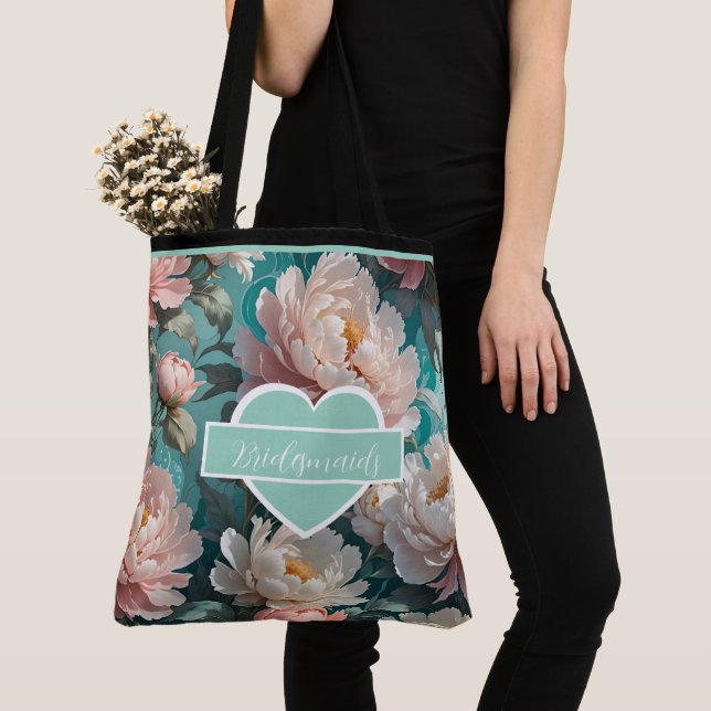 Sac à main en toile avec imprimé multi floral de p (De près)