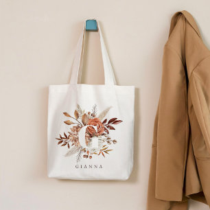 Sac à main en toile avec monogramme terreux pour l
