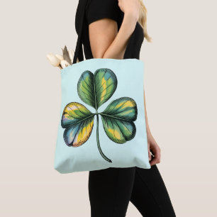 Sac à main en toile avec motif de trèfle botanique
