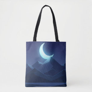 Sac à main en toile d'art minimaliste ciel nocturn
