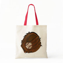 Sac à main en toile de baseball et gant vintage