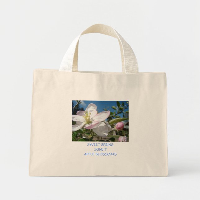 Sac à main en toile FLEURS DE POMMIER SAC À MAIN E (Devant)