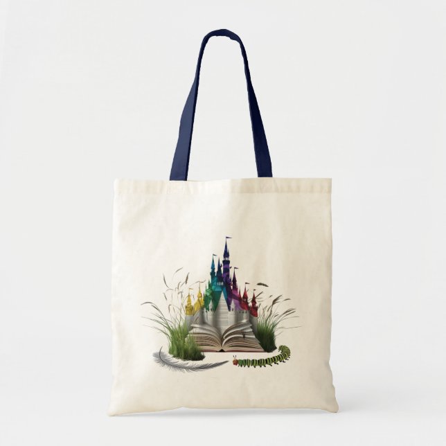 Sac à main enchanté page de livre château budget – (Devant)