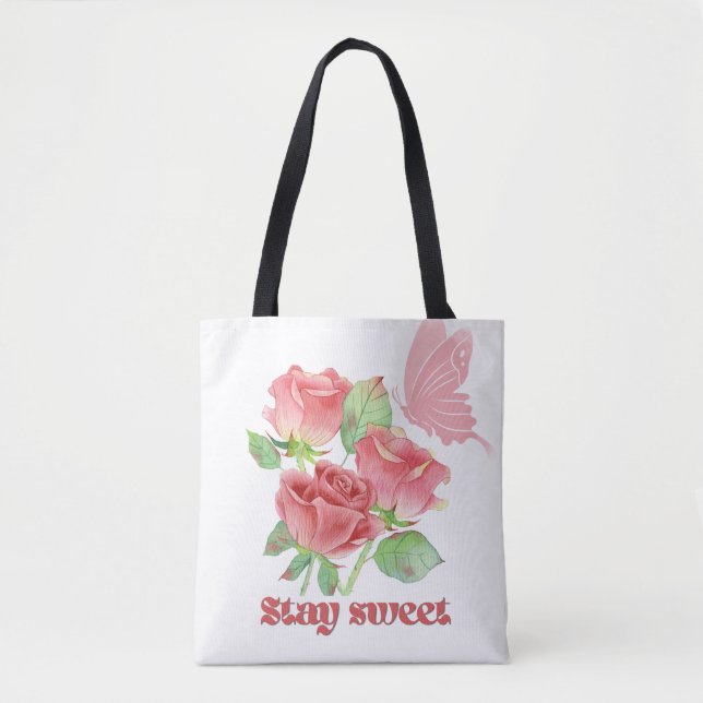 Sac à main esthétique Rose romantique - Cadeau ins (Devant)