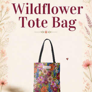 Sac à main fleuri de fleurs sauvages colorées pers