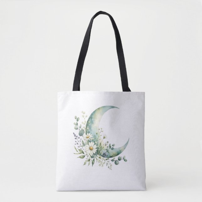 Sac à main Fleurs sauvages au clair de lune, aquar (Devant)