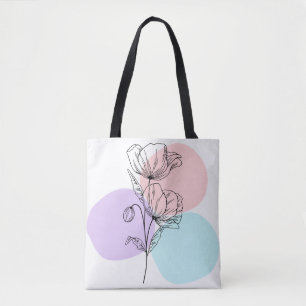 Sac à main floral à dessin linéaire moderne - Natu