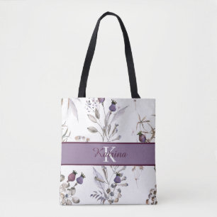 Sac à main floral aquarelle monogrammé