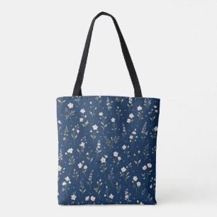 Sac à main floral bleu marine motif petite fleur s