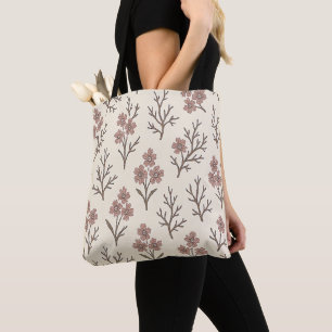 Sac à main floral crème moderne et rose poussiéreu
