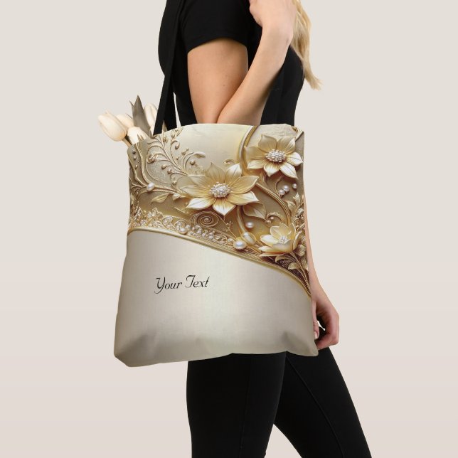 Sac à main floral doré orné moderne (De près)