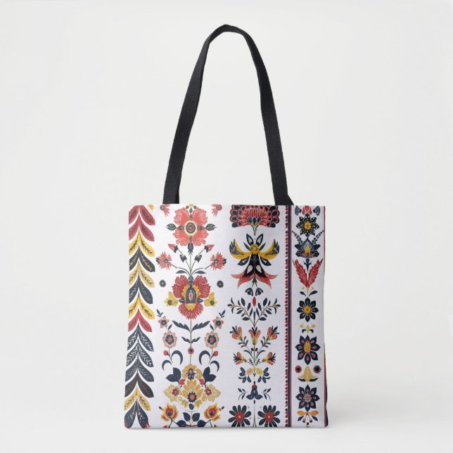 Sac à main floral en art folklorique rustique (Devant)