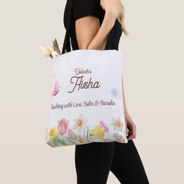 Sac à main floral personnalisé pour enseignant (De près)