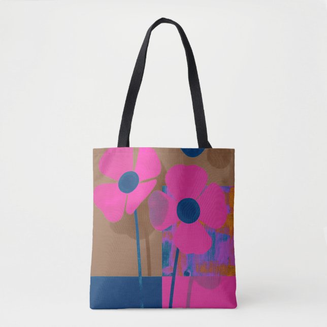 Sac à main floral rose moderne / Fleur audacieuse  (Devant)