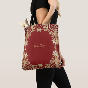 Sac à main floral rouge or moderne