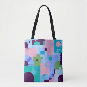 Sac à main floral tropical d'été – B bleu rose mig