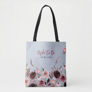 Sac À Main Future Mariée   Floral Burgundy et Bleu