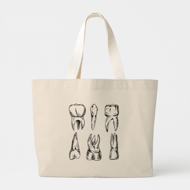 Sac à main géant en toile dentaire anatomie des de (Dos)