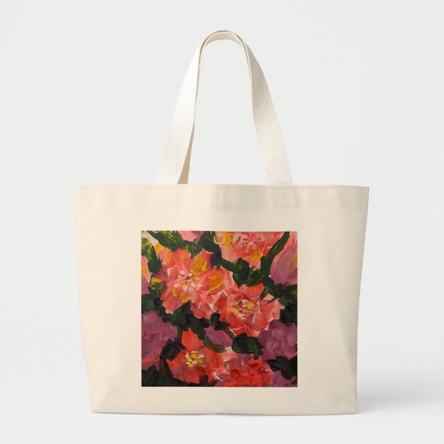 Sac à main géant floral abstrait artistique "Soyez (Devant)