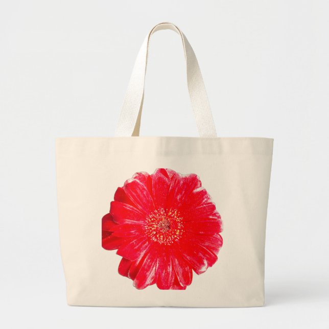 Sac à main géant Gerbera Daisy rouge vibrant (Devant)