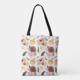 Sac à main géant illustration de fleurs de jardin 