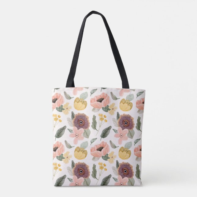 Sac à main géant illustration de fleurs de jardin  (Dos)