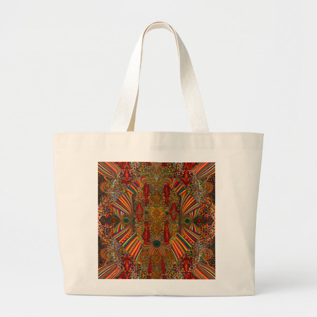 Sac à main géométrique géant – Art kaléidoscopique (Devant)