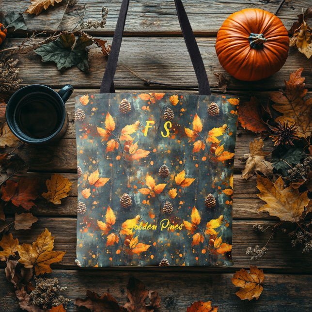 Sac à main Golden Pines avec feuille d'automne et  (Créateur téléchargé)