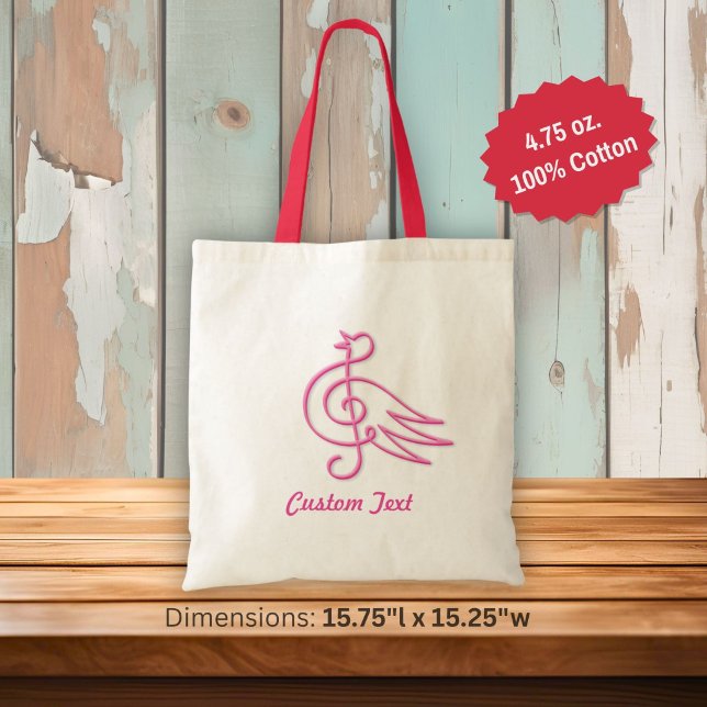 Sac à main grand format musique oiseau rose (Créateur téléchargé)