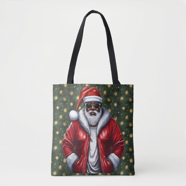 Sac à main grande épaule Santa noir unique (Devant)