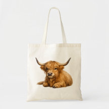 Sac à main graphique avec une vache des Highlands