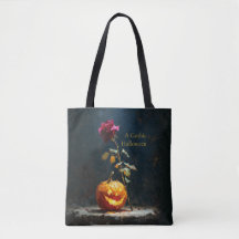 Sac à main Halloween Citrouille et Rose Romantique