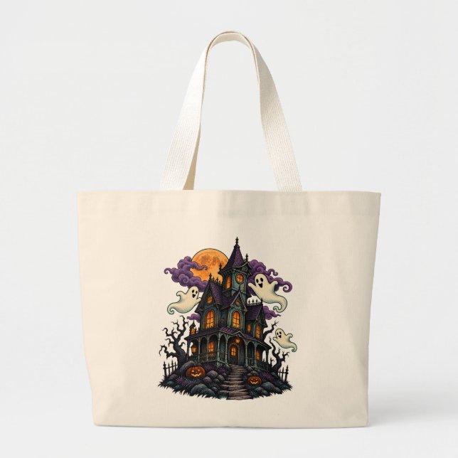 Sac à main Halloween Maisons Hantées Fantômes (Devant)