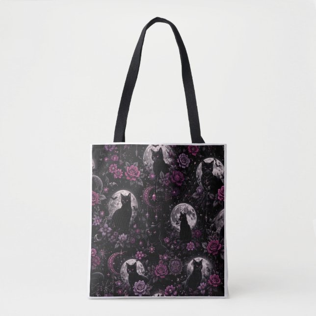 Sac à main Halloween Moon Black Cat (Devant)