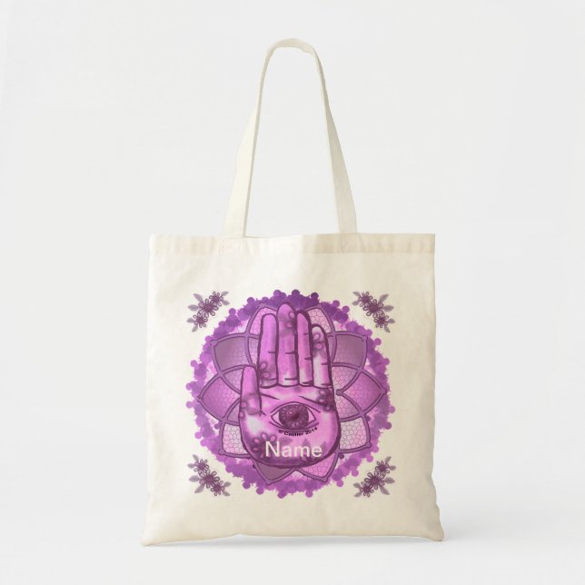 Sac à main Hamsa Hand Pink Lotus (Devant)