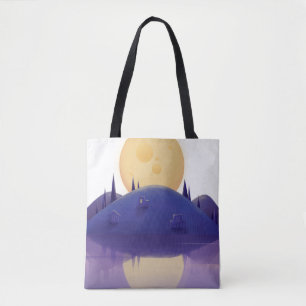 Sac à main Illustration de Paysage Nocturne Artist