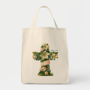 Sac à main illustré de croix florale vintage