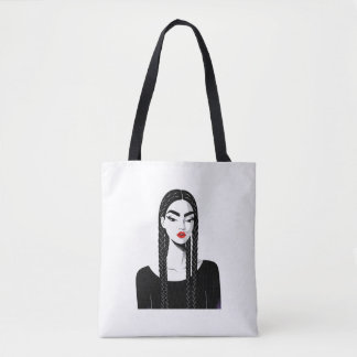 Sac à main illustré d'une femme minimaliste autono