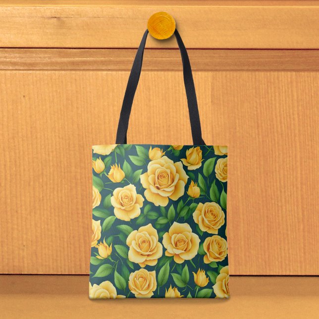 Sac à main Image de roses jaunes n° 2 (Tote bag with yellow roses)
