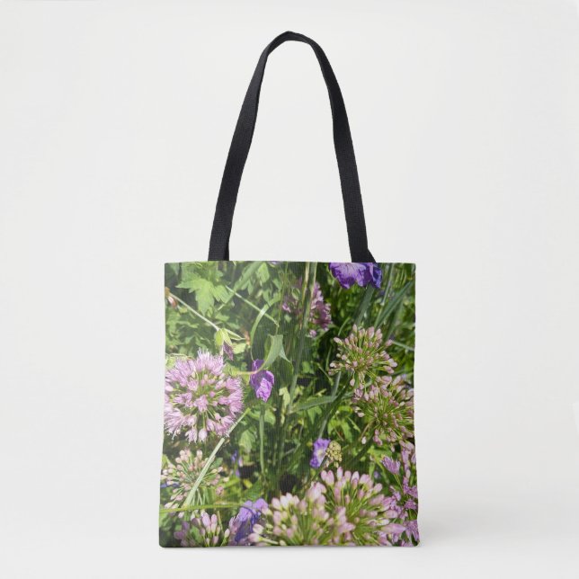 Sac à main Jardin de fleurs sauvages violettes | F (Devant)